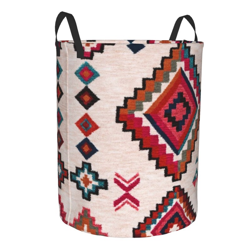 Austrumu tradicionālā lauku māja senlaicīgs bohēmijas stila veļas grozs Boho apģērbu rotaļlietu glabāšanas tvertne bērnudārzam