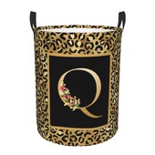 Kohandatud leopardimustriline kiri pesukorv, kokkupandav riiete kaitse beebi lastele mänguasjade hoiukott