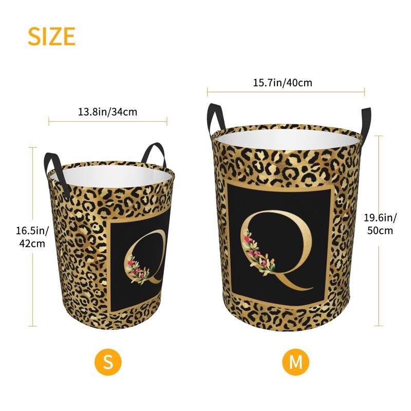Kohandatud leopardimustriline kiri pesukorv, kokkupandav riiete kaitse beebi lastele mänguasjade hoiukott