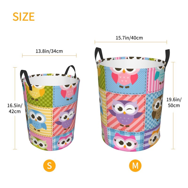 Salokāms veļas grozs netīrām drēbēm Krāsains, smieklīgs pūces Uzglabāšana traucē bērniem Mazuļu mājas organizators