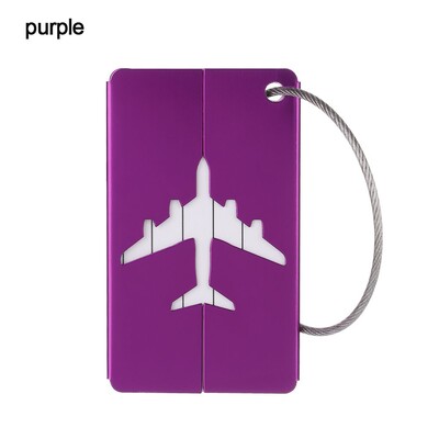 Επαναχρησιμοποιήσιμες ετικέτες ταξιδιωτικών αποσκευών από αλουμίνιο Ετικέτες βαλίτσας από ανοξείδωτο ατσάλι με θηλιά ονόματος ταυτότητα με σχοινιά Ετικέτα τσάντας για αποσκευές βαλίτσας