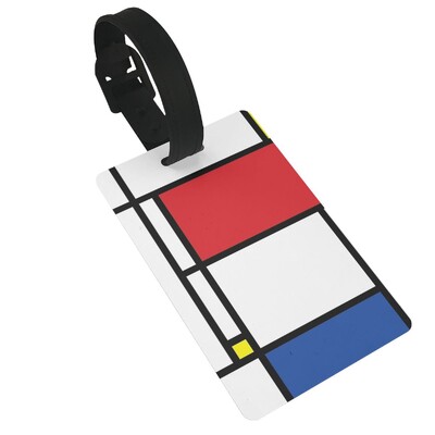 Piet Mondrian összetétel 2 poggyászcímkék bőrönd kiegészítők utazási poggyász beszállócímke Hordozható címketartó azonosító Név Cím