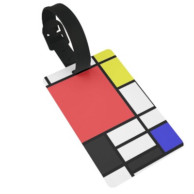 Piet Mondrian összetétel 2 poggyászcímkék bőrönd kiegészítők utazási poggyász beszállócímke Hordozható címketartó azonosító Név Cím