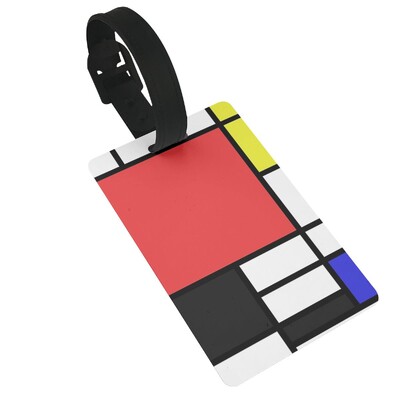 Piet Mondrian összetétel 2 poggyászcímkék bőrönd kiegészítők utazási poggyász beszállócímke Hordozható címketartó azonosító Név Cím