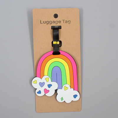 Pribor za putovanja Kreativna oznaka za prtljagu Slatki dugin kovčeg od silika gela Nosač ID adrese Oznake za ukrcaj na prtljagu Prijenosna oznaka