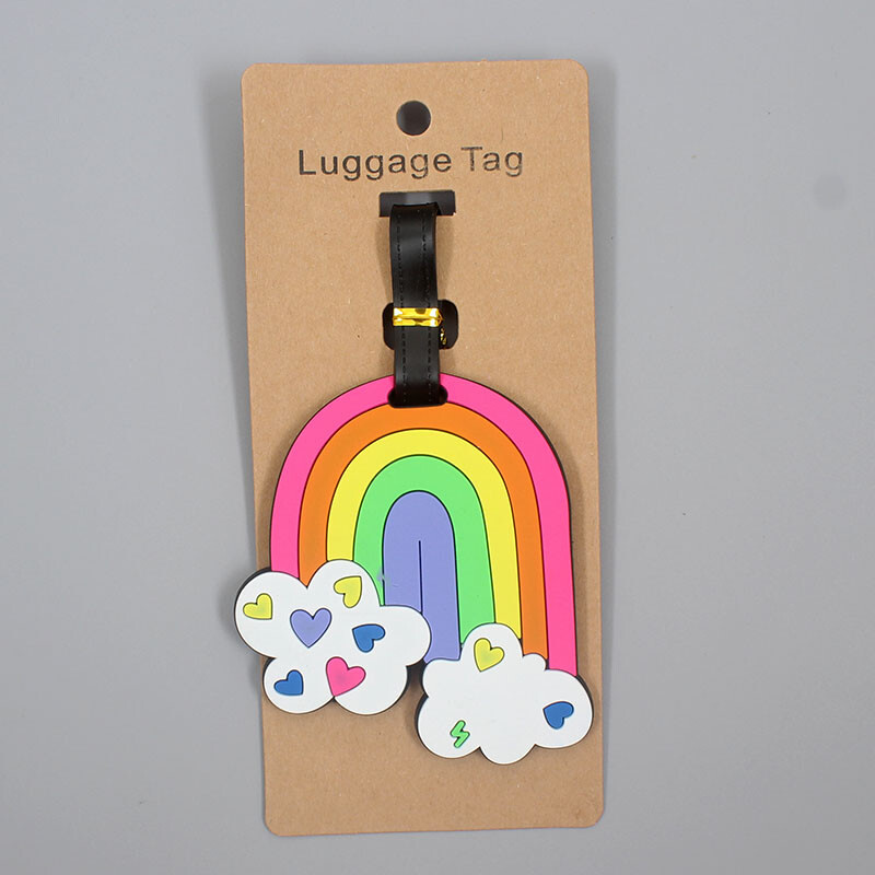 Pribor za putovanja Kreativna oznaka za prtljagu Slatki dugin kovčeg od silika gela Nosač ID adrese Oznake za ukrcaj na prtljagu Prijenosna oznaka
