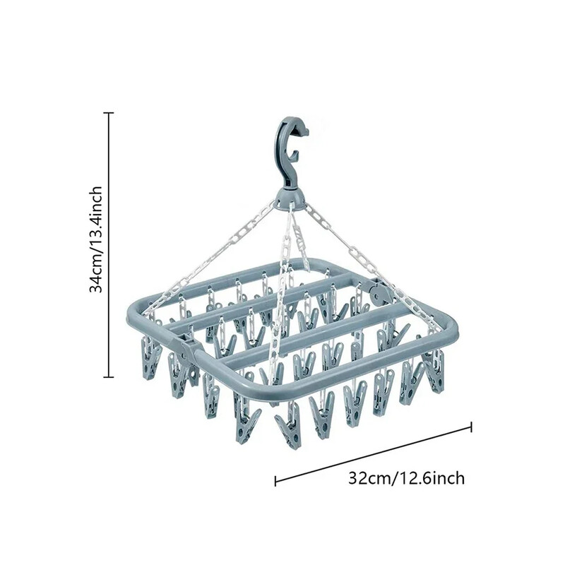 Drabužių džiovinimo kabykla Sulankstoma pakabinama džiovinimo lentyna Daugiafunkcis vėjui atsparus kojinės apatinių drabužių laikiklis Džiovinimo sulankstomas skalbinių lentynas