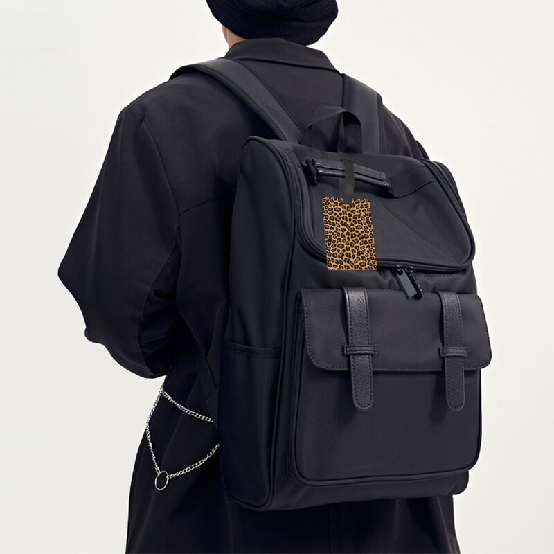 Oznake za prtljagu s uzorkom leoparda Dodaci za putne kovčege od PVC-a Modna oznaka za ukrcaj u prtljagu Prijenosni držač naljepnica ID Ime Adresa