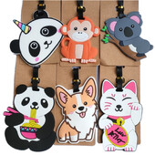 Crtani mačka sova sirena Oznake za prtljagu Držač za kovčeg Putni pribor ID adresa Silikagel Prijenosna naljepnica Oznaka za pseću prtljagu