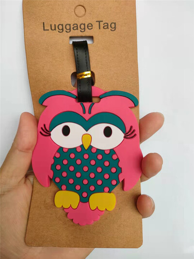 Crtani mačka sova sirena Oznake za prtljagu Držač za kovčeg Putni pribor ID adresa Silikagel Prijenosna naljepnica Oznaka za pseću prtljagu
