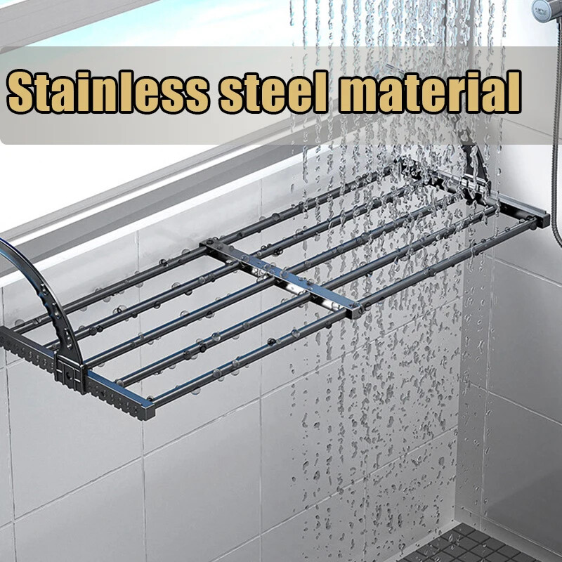 Sulankstomas drabužių džiovinimo stovas, nerūdijantis plienas, skirtas balkonui, miegamojo batų džiovinimas, drabužių rankšluosčių laikiklis lango batų laikymo lentyna