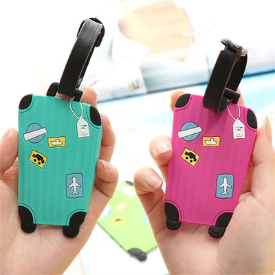 New Fashion Silicon Luggage Tags Αξεσουάρ ταξιδιού για τσάντες Φορητές ετικέτες αποσκευών Στυλ καρτούν για κορίτσια Κάλυμμα κάρτας για αγόρια