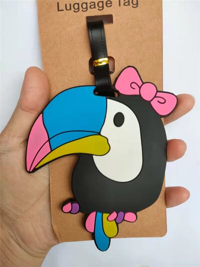 Rajzfilm Flamingó Unikornis Csomagcímkék Bőröndtartó Utazási Kiegészítők Azonosítók Címek Szilikagél Hordozható Címke Állati poggyászcímke