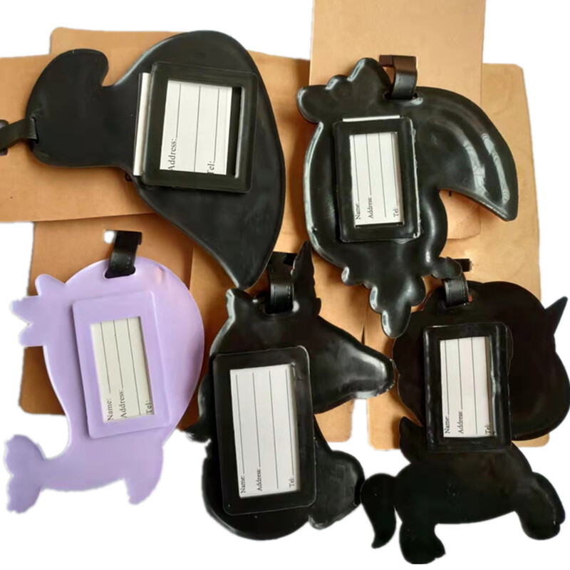 Rajzfilm Flamingó Unikornis Csomagcímkék Bőröndtartó Utazási Kiegészítők Azonosítók Címek Szilikagél Hordozható Címke Állati poggyászcímke