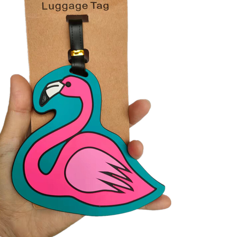 Rajzfilm Flamingó Unikornis Csomagcímkék Bőröndtartó Utazási Kiegészítők Azonosítók Címek Szilikagél Hordozható Címke Állati poggyászcímke