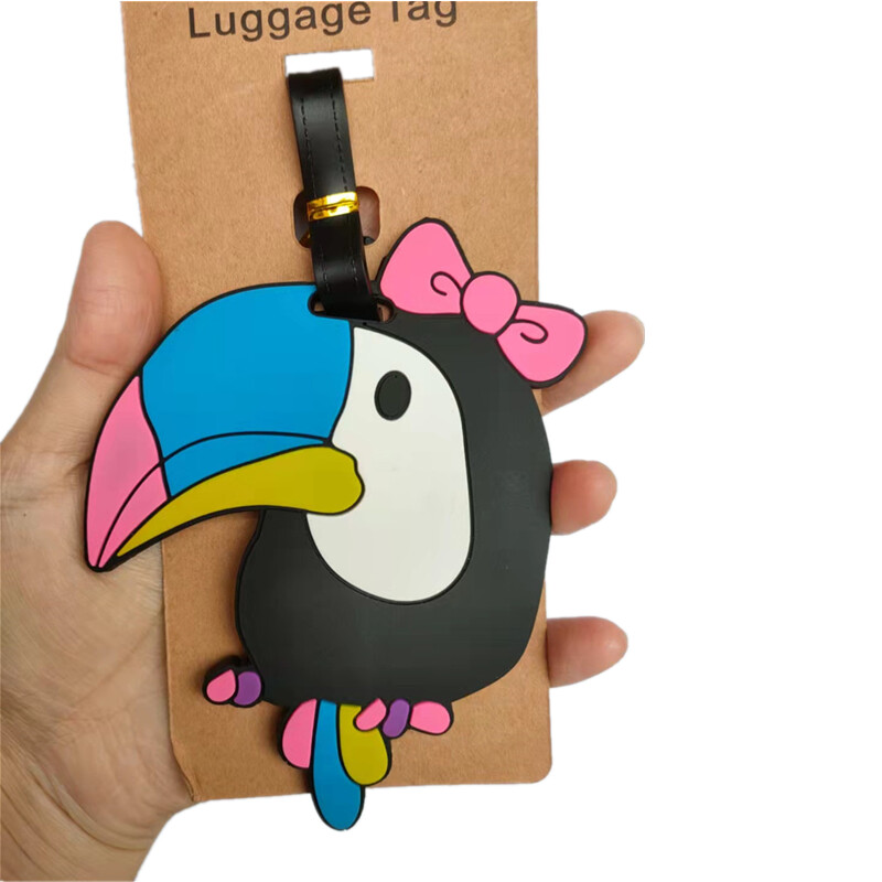 Rajzfilm Flamingó Unikornis Csomagcímkék Bőröndtartó Utazási Kiegészítők Azonosítók Címek Szilikagél Hordozható Címke Állati poggyászcímke