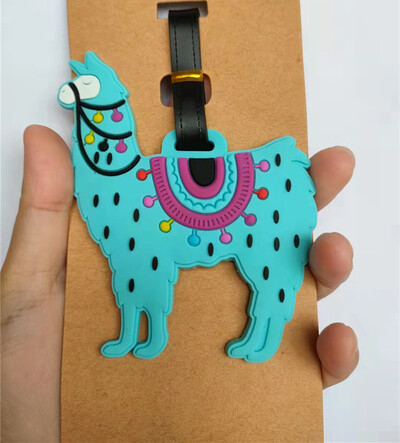 Cartoon Camel Alpaca Batožinové visačky Držiak na kufor Cestovné doplnky ID Address Silica Gel Prenosný štítok Zvieracia batožinová visačka