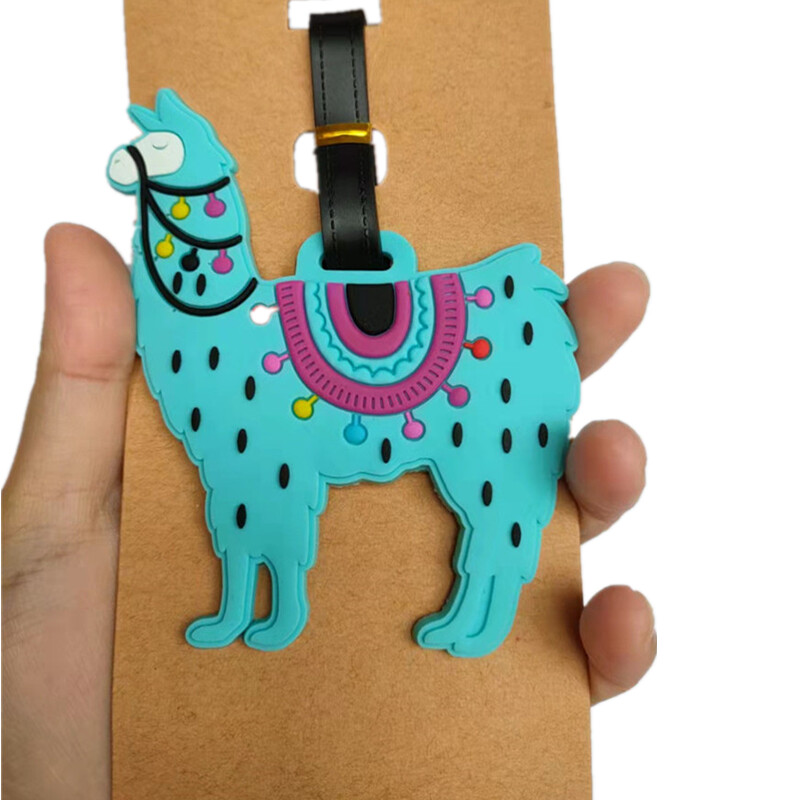Cartoon Camel Alpaca Batožinové visačky Držiak na kufor Cestovné doplnky ID Address Silica Gel Prenosný štítok Zvieracia batožinová visačka