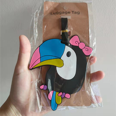 Divat autó Repülő Madarak Csomagcímkék Bőröndtartó Utazási Kiegészítők Azonosítók Címek Szilikagél Hordozható Címke Szemüvegek Poggyászcímke