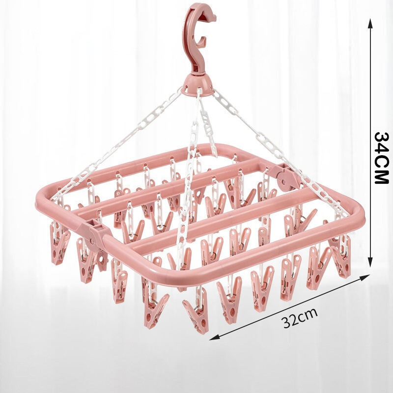 32 Clips Drabužių džiovinimo kabykla PP Vėjo nepraleidžiantis skalbinių segtukas apatiniams Kojinėms Buitinės sulankstomos daugiafunkcinės skalbinių lentynos