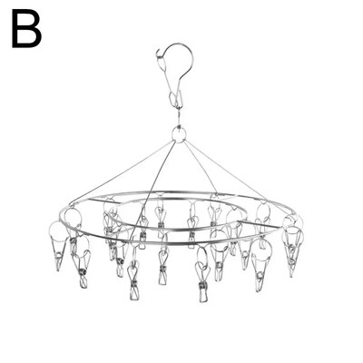 Rozsdamentes acél zoknitartó Szélálló ruhacsipesz Mosodacsipesz Szárító Melltartó akasztó Ruhakötél állvány Zoknikampó Ruhatörölköző I0T8