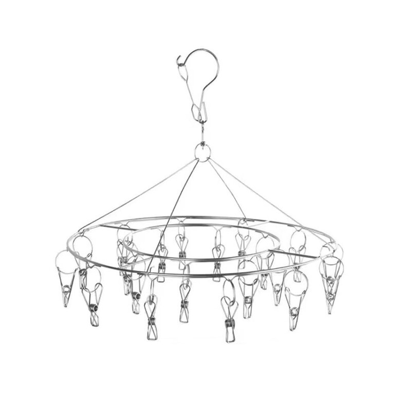 Rozsdamentes acél zoknitartó Szélálló ruhacsipesz Mosodacsipesz Szárító Melltartó akasztó Ruhakötél állvány Zoknikampó Ruhatörölköző I0T8