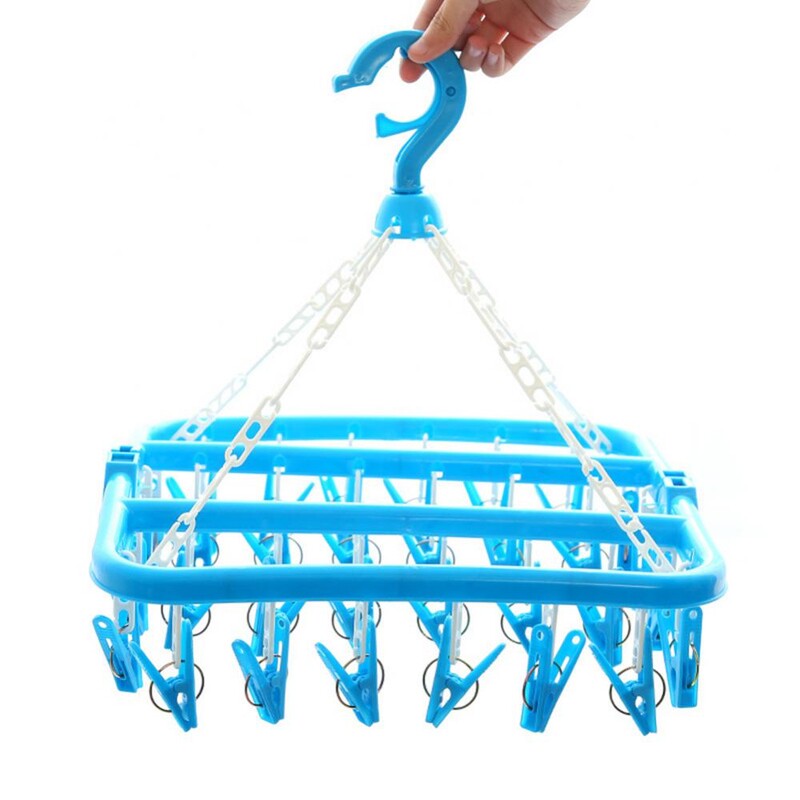 32 Clips Sulankstomi rūbų džiovykla Kabykla Neperpučiama vėjo kojinės Apatiniai džiovinimo lentynos Namų ūkis Vaikai Suaugusieji Sandėliavimas Skalbinių Kabykla Nauja