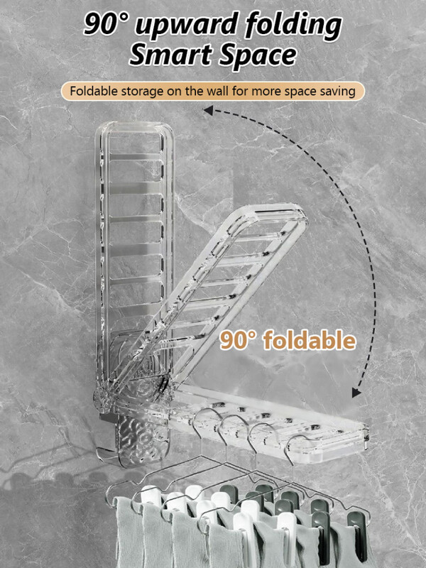 Balcon fără pumn de uz casnic de depozitare pliabil tijă de uscare de călătorie pliabil invizibil de călătorie racler pentru haine răcoros suport de uscare cu ventuză