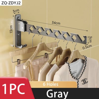 Falra szerelhető ruhaakasztó lyukasztás nélkül Összecsukható szárítóállványok Összecsukható többcélú ruhaszárító állvány Fürdőszoba Helytakarékos