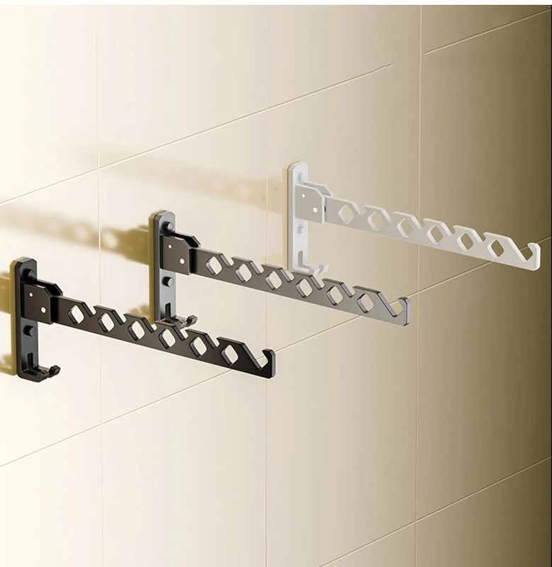 Falra szerelhető ruhaakasztó lyukasztás nélkül Összecsukható szárítóállványok Összecsukható többcélú ruhaszárító állvány Fürdőszoba Helytakarékos