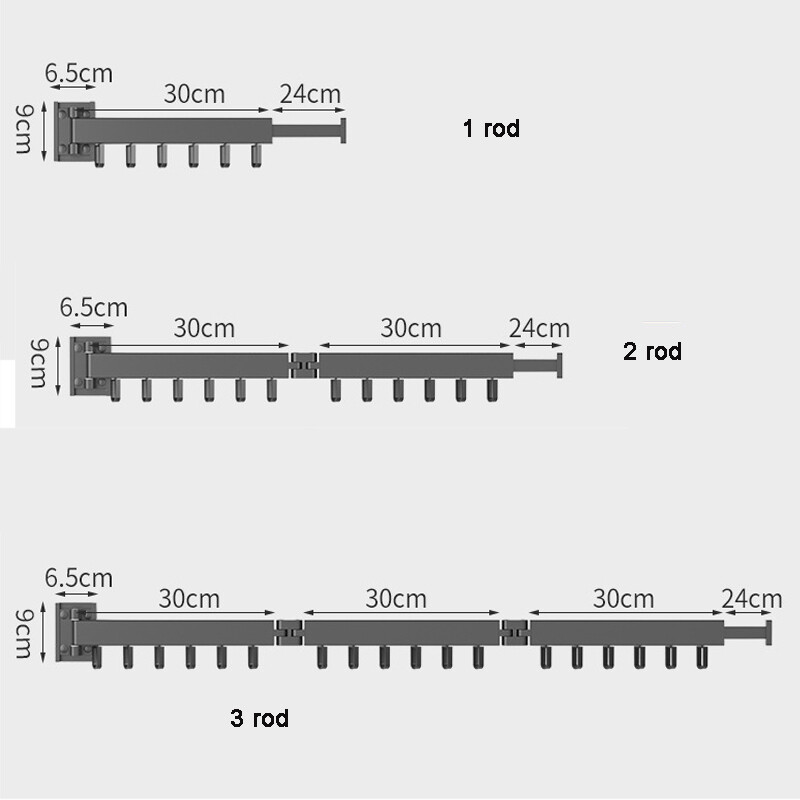 Sulankstoma drabužių kabykla prie sienos ištraukiama audinių džiovinimo lentyna patalpose ir lauke, taupanti namų skalbinių skalbinių linija