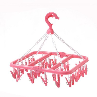 Sutirštintos 32 spaustukai Sulankstomi rūbų džiovintuvo kabykla Multi Clip skalbinių segtukų kabykla Buitinė nuo vėjo kojinės Apatinių drabužių džiovinimo lentyna Nauja