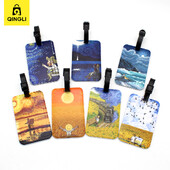 Desen animat nou Van Gogh Pictură Etichetă pentru bagaje Genți portabile creative pandantiv Suport card autobuz Accesorii de călătorie Etichetă pentru bagaje PVC