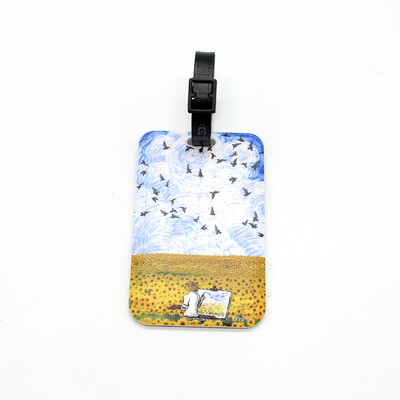 Desen animat nou Van Gogh Pictură Etichetă pentru bagaje Genți portabile creative pandantiv Suport card autobuz Accesorii de călătorie Etichetă pentru bagaje PVC