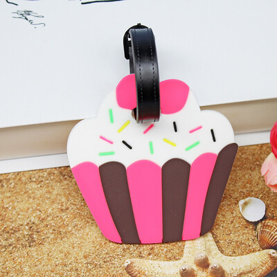 Kūrybingos animacinės lagaminų etiketės Nauji kelionių dalykėliai PVC mėsainiai bulvytės Ledai formos bagažo etiketė Lengva identifikuoti lagaminų etiketes