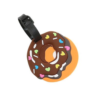 Kūrybingos animacinės lagaminų etiketės Nauji kelionių dalykėliai PVC mėsainiai bulvytės Ledai formos bagažo etiketė Lengva identifikuoti lagaminų etiketes