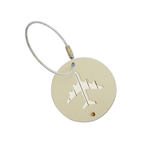 Alumíniumötvözet kör alakú poggyászcímkék Repülőgép alakja Ellenőrzött beszállási liftek Ptgirl utazási kiegészítők 2019 divatos poggyászcímke