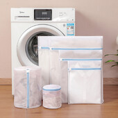 Geantă de rufe cu fermoar albastru, plasă fină, saci de depozitare de înaltă calitate, haine de uz casnic, curățenie, geantă de spălat pentru mașină de spălat