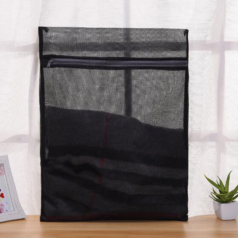 Ruhamosógép Mosótáska cipzárral Nylon hálós hálós melltartó mosótáska Fekete mosótáskák