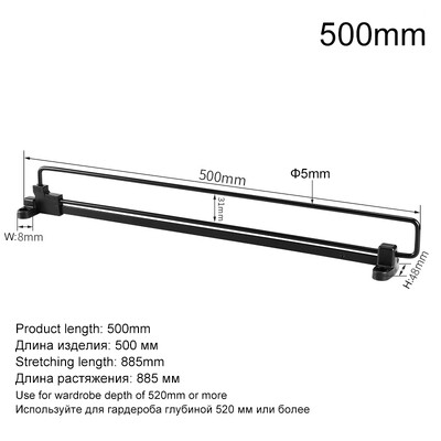 2kom podesive šipke za odjeću Ormar koji se izvlači na izvlačenje Vješalica za odjeću Ormar Šipka za držače Organizator Stalak Šipke za ormar