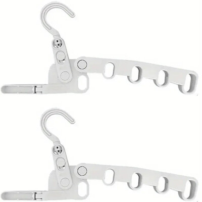 1db Ötlyukas ruhaakasztó Összecsukható vastagított háztartási mobil teleszkópos akasztó Többfunkciós utazási ruhaszárító állvány