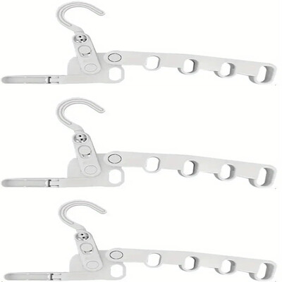 1db Ötlyukas ruhaakasztó Összecsukható vastagított háztartási mobil teleszkópos akasztó Többfunkciós utazási ruhaszárító állvány