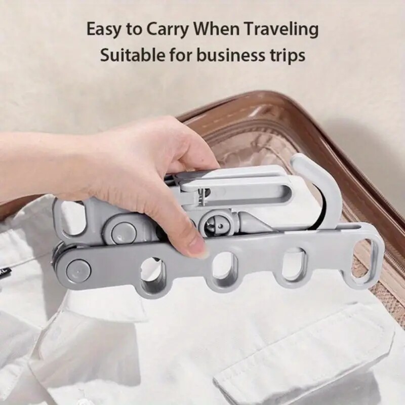 1db Ötlyukas ruhaakasztó Összecsukható vastagított háztartási mobil teleszkópos akasztó Többfunkciós utazási ruhaszárító állvány