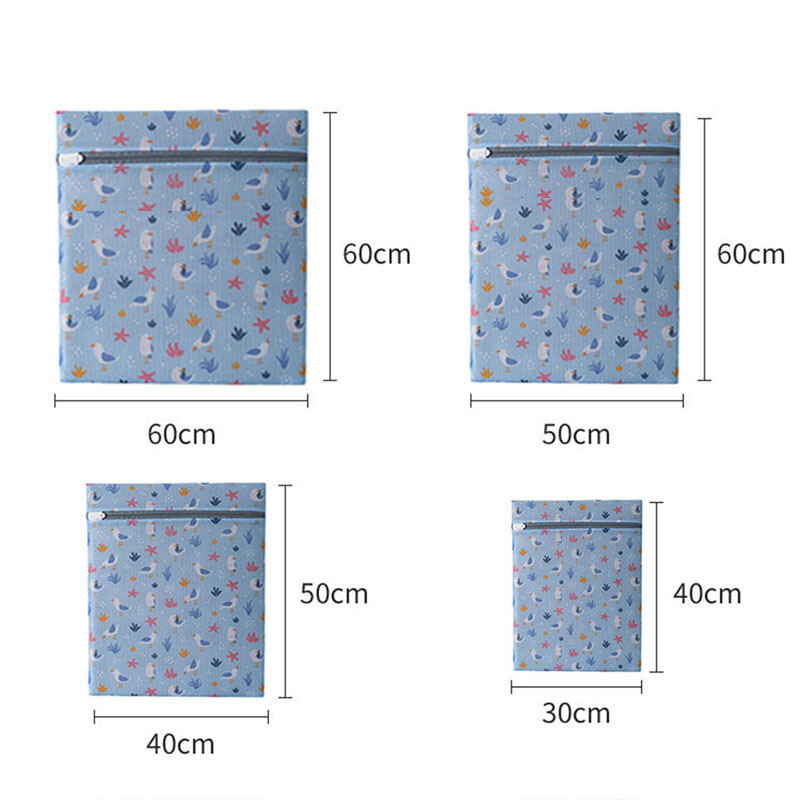 Akį traukiantys poetiški skalbinių maišeliai skalbimo mašinoms Mėlyni paukščiai ir medžiai Gražūs raštai Drabužių priežiūra Namų skalbinių tinklelis