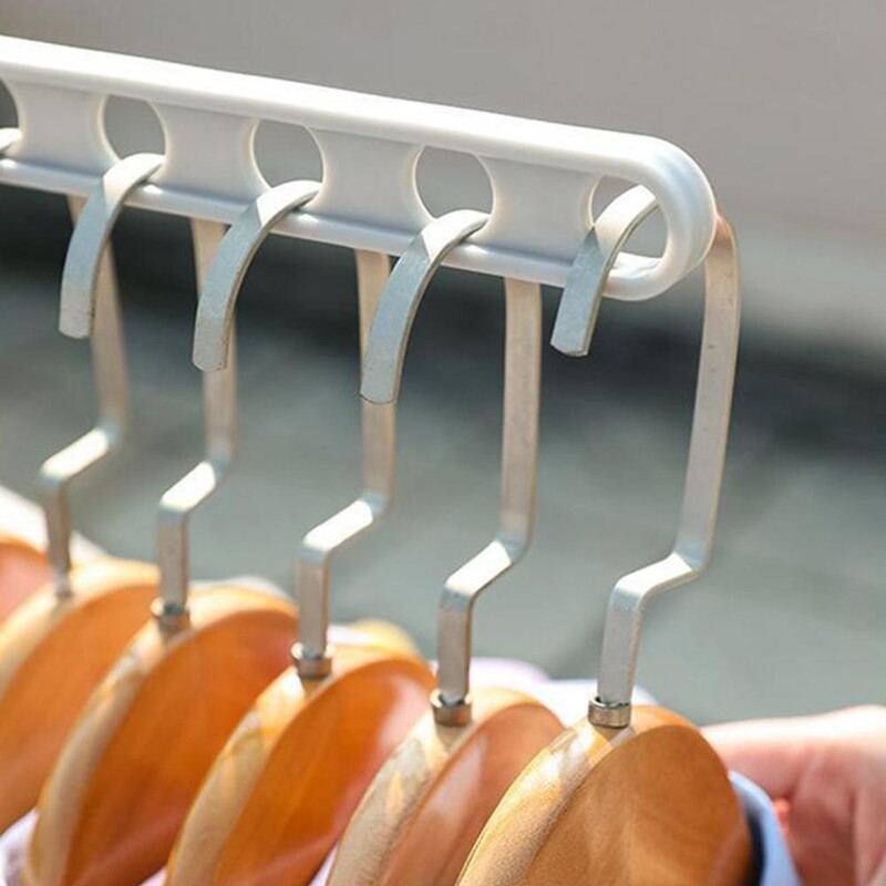 1 ~ 3 buc. Suport de uscare pentru haine anti-alunecare Rafturi de depozitare detașabile Organizator de haine poroase cu șapte găuri Umeraș pentru haine