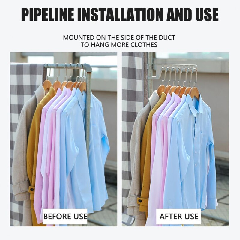 1 ~ 3 buc. Suport de uscare pentru haine anti-alunecare Rafturi de depozitare detașabile Organizator de haine poroase cu șapte găuri Umeraș pentru haine