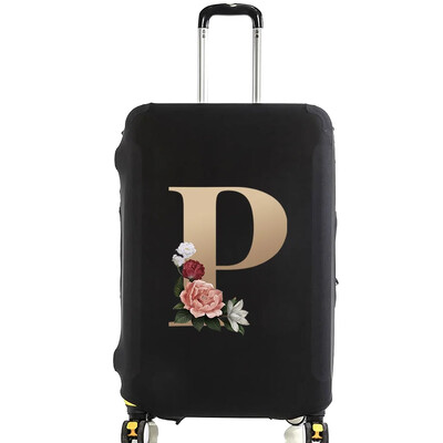 Utazási bőrönd védőhuzatok Vastag rugalmas csomagvédő védő 18"-28" poggyász utazótáska tok arany betűkkel nyomtatva