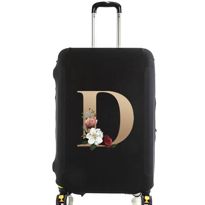 Utazási bőrönd védőhuzatok Vastag rugalmas csomagvédő védő 18"-28" poggyász utazótáska tok arany betűkkel nyomtatva