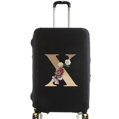 Utazási bőrönd védőhuzatok Vastag rugalmas csomagvédő védő 18"-28" poggyász utazótáska tok arany betűkkel nyomtatva