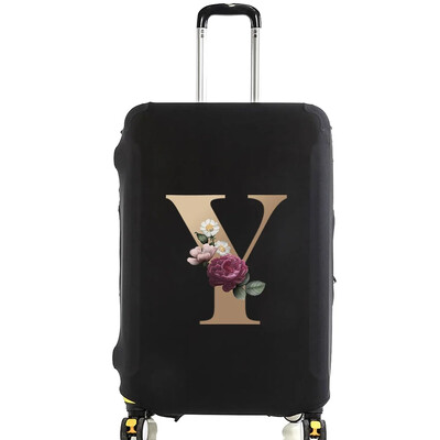 Utazási bőrönd védőhuzatok Vastag rugalmas csomagvédő védő 18"-28" poggyász utazótáska tok arany betűkkel nyomtatva